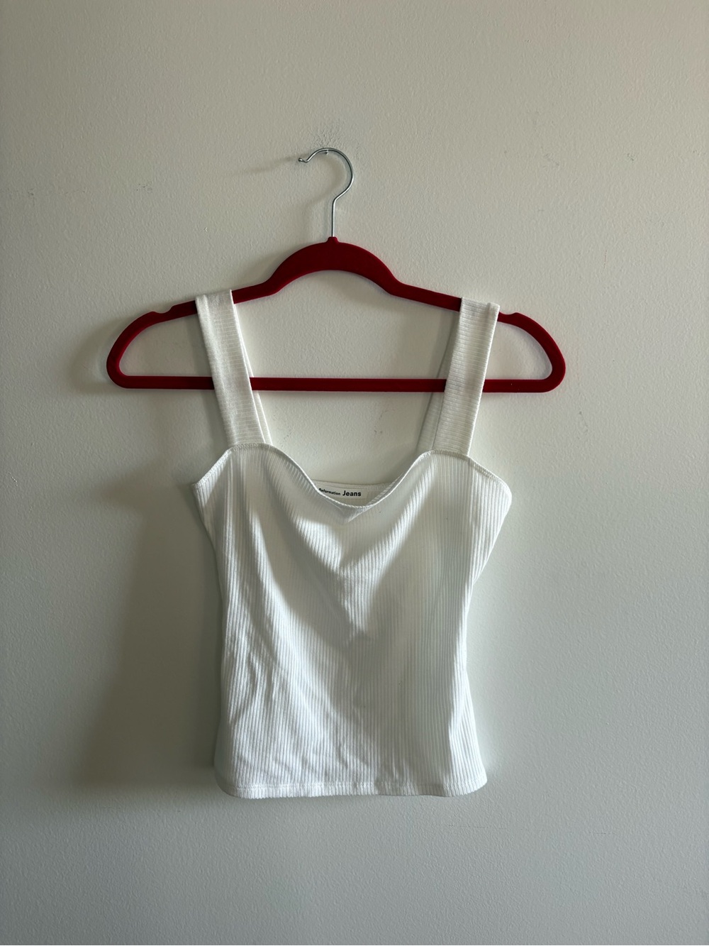Reformation White Ribbed Camisole